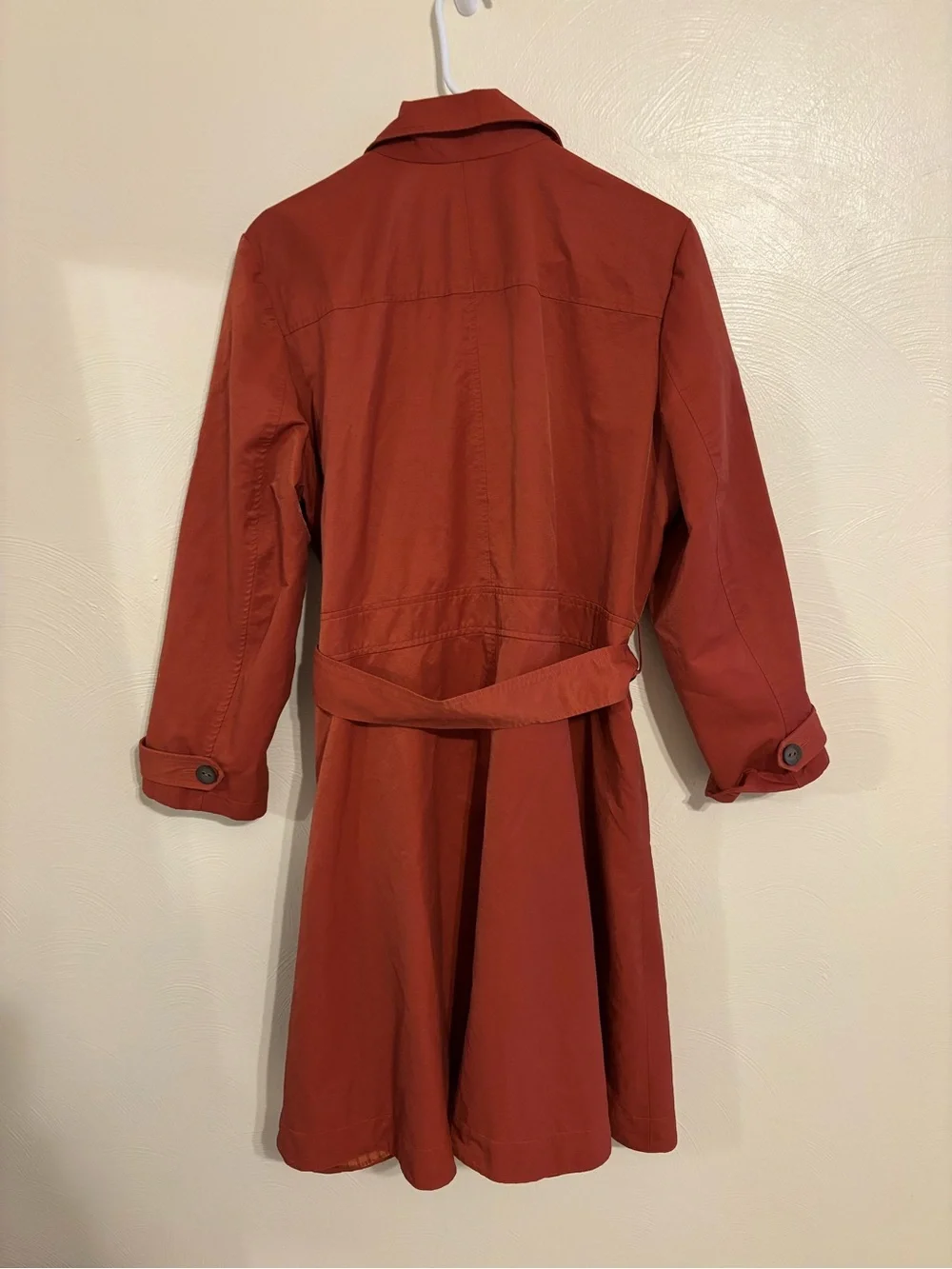 J. Jill XLP Petite Rust Belted Lightweight Trench Coat Cotton Blend